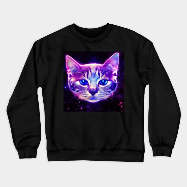 Cosmic Kitty Crewneck Sweatshirt by Happy Woofmas